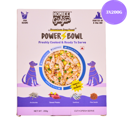 Homiee & Ginger Power Bowl Fish Fiesta Fresh Food for Dogs