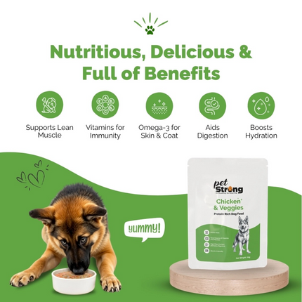 PetStrong Chicken and Veggies in Gravy Wet Food for Dogs