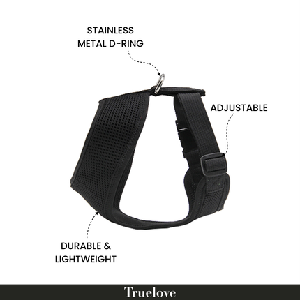 Truelove Harness for Cats and Small Dogs (Black)