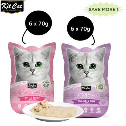 Kit Cat Chicken and Tuna and Chicken Cat Wet Food Combo