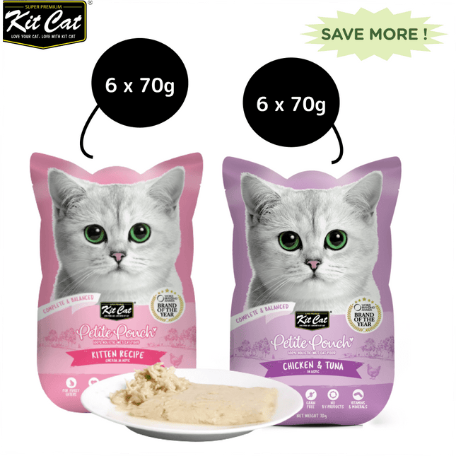Kit Cat Chicken and Tuna and Chicken Cat Wet Food Combo