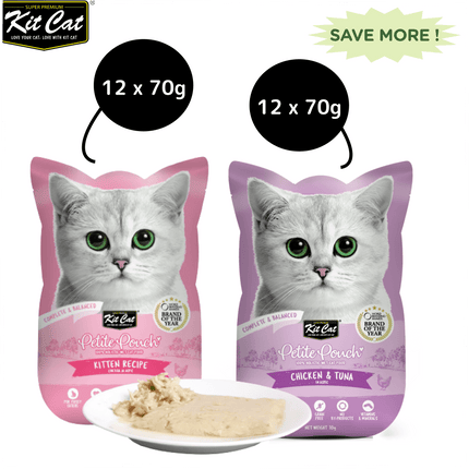 Kit Cat Chicken and Tuna and Chicken Cat Wet Food Combo