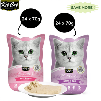 Kit Cat Chicken and Tuna and Chicken Cat Wet Food Combo