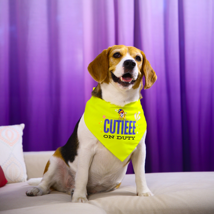 Dogobow Cutie on Duty Bandana for Dogs (Yellow)