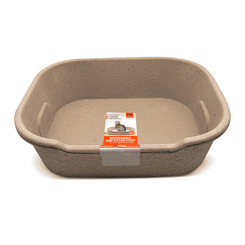 Fofos Disposable Litter Box for Cats (Beige)