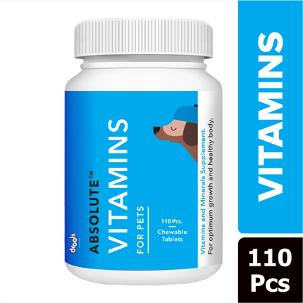 Drools Absolute Vitamin And Skin & Coat Supplement Tablets for Dogs Combo