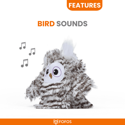 Temptations Creamy Purrrr ee Chicken & Tuna Treats and Fofos Flapping Owl Chirping Interactive Toy for Cats Combo