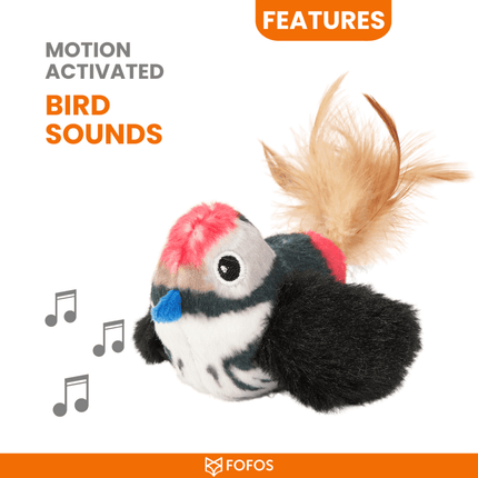 Fofos Black Bird with Catnip Balls Interactive Toy for Cats (Black)