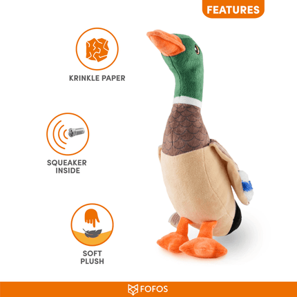 Fofos Plush Wild Duck Toy for Dogs