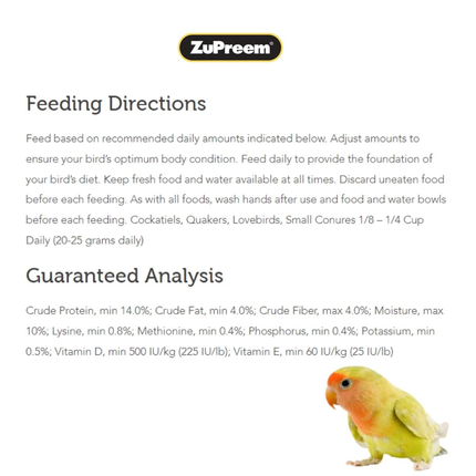 ZuPreem NutBlend Flavor With Natural Nut Flavour Medium Bird Food