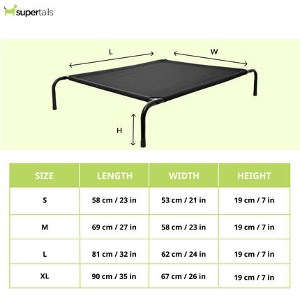 Fluffy's Pawsome Waterproof elevated Sides Camping Bed for Dogs (Black)