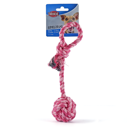 Trixie Playing Rope Loop with Woven in Ball Toy for Dogs (Pink)