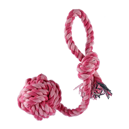Trixie Playing Rope Loop with Woven in Ball Toy for Dogs (Pink)