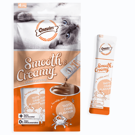 Gnawlers Chicken and Liver and Crab Flavour Creamy Cat Treats Combo