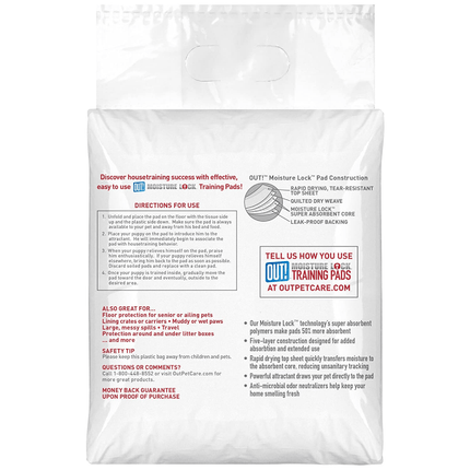 OUT! Moisture Locking Training Pads for Dogs (56x56cm)