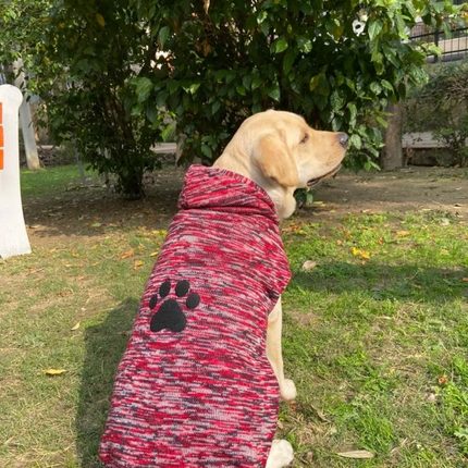 Pet Snugs Fur Coated Paw Design Sweaters For Dogs - Red