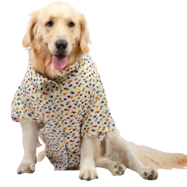 Up4pets Dreamy Hearts Cotton Shirts For Dogs - Orange