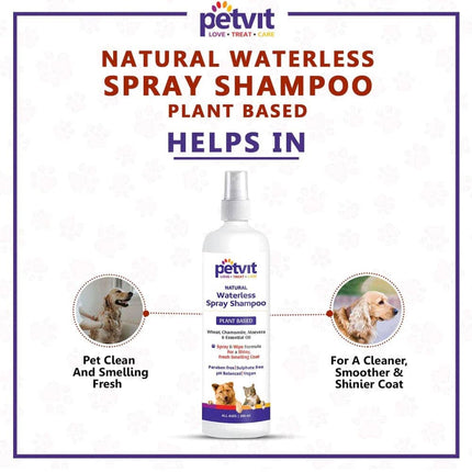 Petvit Plant Based Natural Waterless Shampoo for Dogs