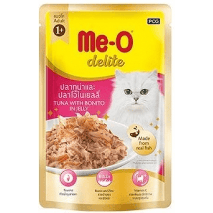 Me O Delite Tuna with Bonito in Jelly and Sheba Tuna Pumpkin & Carrot In Gravy Rich Premium Adult Fine Cat Wet Food Combo