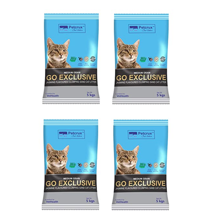 Purepet Lavender Scented Clumping Cat Litter and Petcrux Scoopable Montonite Jasmine Scented Cat Litter in Reusable Jute Bag (5kg + 5kg)