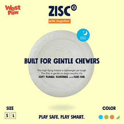 West Paw Design Glow in the Dark Zisc for Dogs (White)