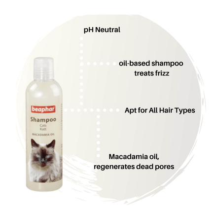 Beaphar Macadamia Oil & Aloe Vera Dryness & Itch Relief Shampoo for Cats