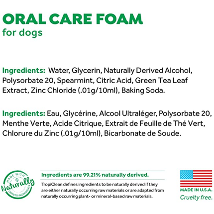 Tropiclean Fresh Breath Oral Care Foam For Dogs