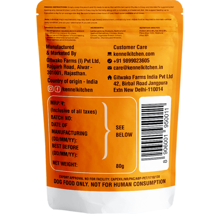 Kennel Kitchen Lamb Chunks in Gravy Puppy & Adult Wet Dog Food