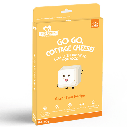 Healing Leaf Hemp Hearts for Pets and Fresh For Paws Go Go Cottage Cheese Dog Wet Food Combo