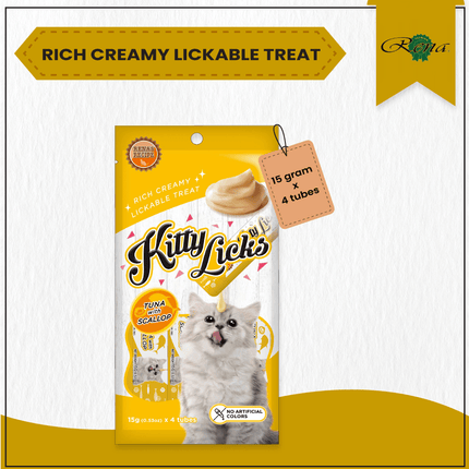 Me O Creamy Chicken & Liver and  Kitty Licks Tuna Scallop Cat Treats Combo