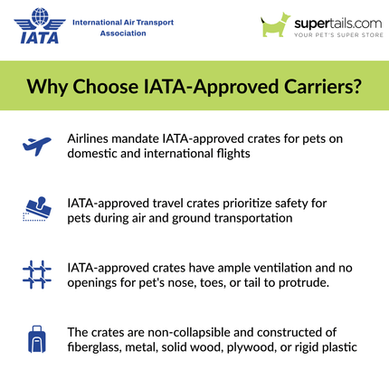 M Pets Viaggio IATA Approved Travel Carrier for Dogs and Cats (Grey & Black)
