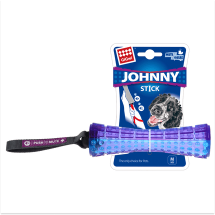 GiGwi Push To Mute Johnny Stick for Dogs (Purple/Blue)