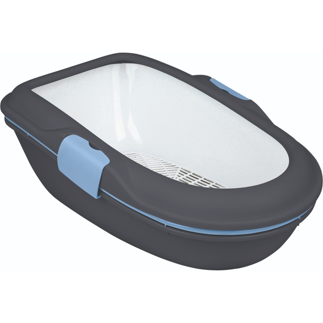 Trixie Berto Three Part Separating System Litter Tray for Cats (Dark Grey)