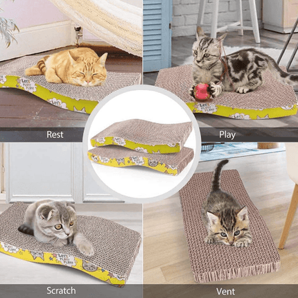 GiGwi Johnny Stick with Catnip & Natural Feathers Toy and Emily Pets Sofa Bed Scratching Pad for Cats and Kittens Combos