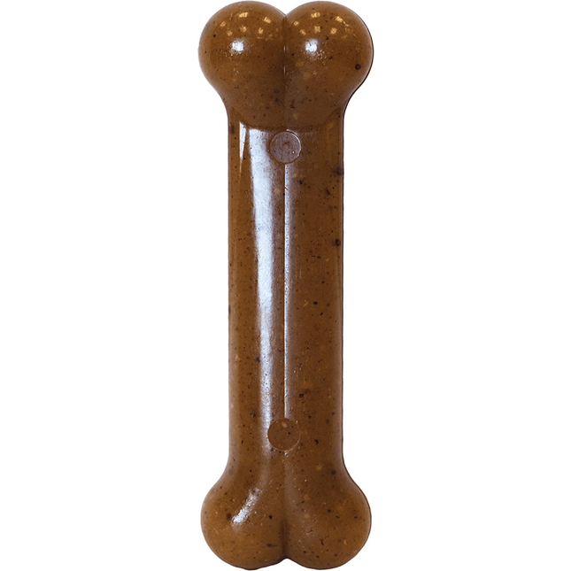 Nylabone Puppy Teething Chicken Flavoured Chew Bone Toy for Dogs (Brown)