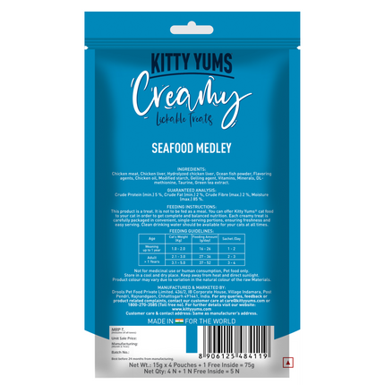 Kitty Yums Seafood Medley Creamy Cat Treat
