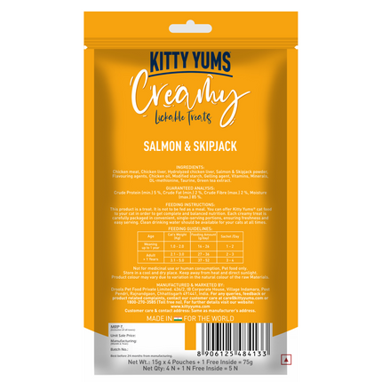 Kitty Yums Seafood Medley, Tuna & Bonito and Salmon & Skipjack Creamy Cat Treats Combo