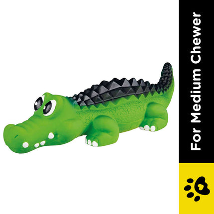 Trixie Crocodile Latex Toy for Dogs | For Medium Chewers (Green)