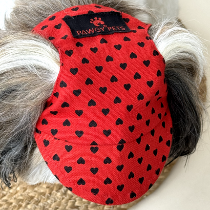 Pawgypets Heart Cap for Dogs (Red)