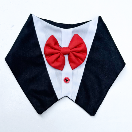 Pawgypets Formal Tux Bandana for Dogs and Cats (Black)