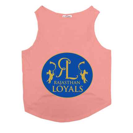 Ruse IPL "Rajasthan Loyals" Printed Tank Jersey for Dogs (Salmon)
