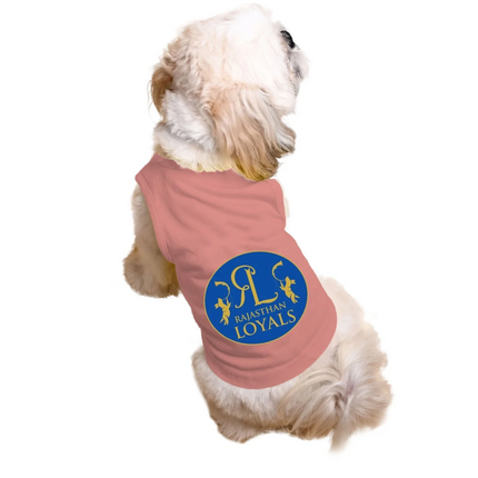 Ruse IPL "Rajasthan Loyals" Printed Tank Jersey for Dogs (Salmon)