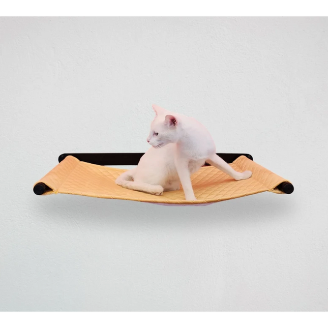 FurryLiving Kiki Wall Mounted Perch for Cats (Black/Yellow)