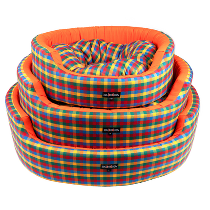 Dogobow Rubic Square Bed for Dogs and Cats (Multi Colour)