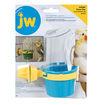 JW Insight Clean feed Cup & Water Cup for Brids (Blue/Yellow)