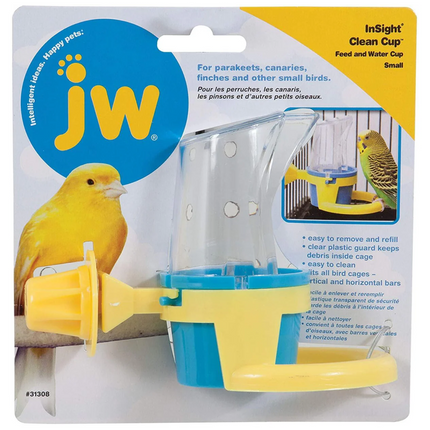JW Insight Clean feed Cup & Water Cup for Brids (Blue/Yellow)