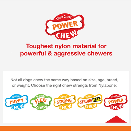 Nylabone Beef Flavored Power Chew Textured Bone (Red,Brown)