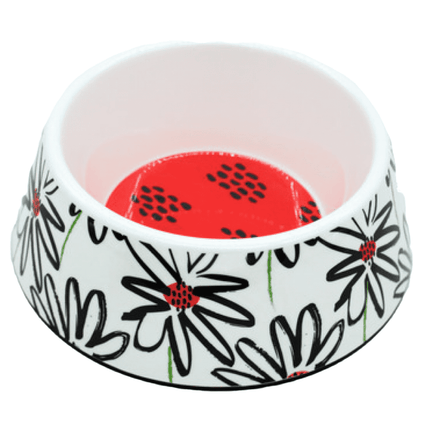 Peetara Flower Designer Melamine Bowl for Dogs and Cats