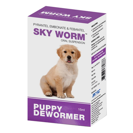Skyec Skyworm Dewormer and Petup Drops Multi Vitamin Supplement for Puppies Combo