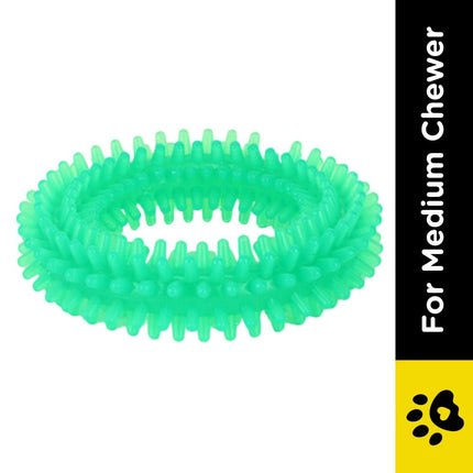 Pedigree Dentastix Oral Care for Adult (Large Breed of 25 kg+) Treats, Basil Teething Ring Chew Toy and Pet Vogue Bouncy Rubber Ball for Dogs Combo